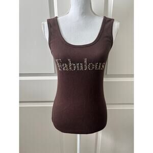 Y2K Christine Alexander Embellished Ribbed Tank Size M